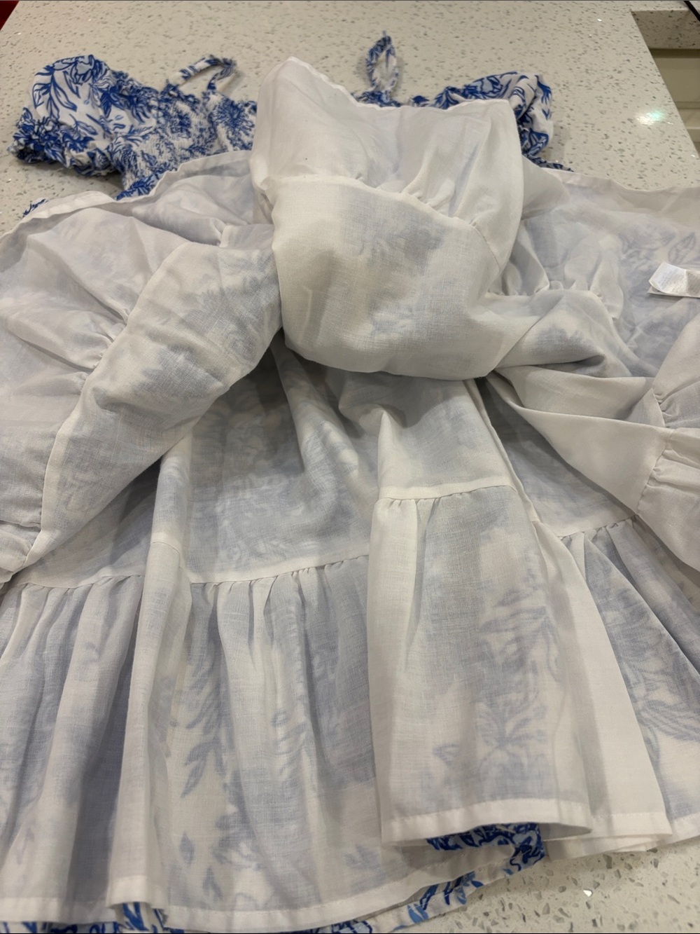 Joie Girls Blue & White Floral Smocked Sundress size 12 - Picture 3 of 5